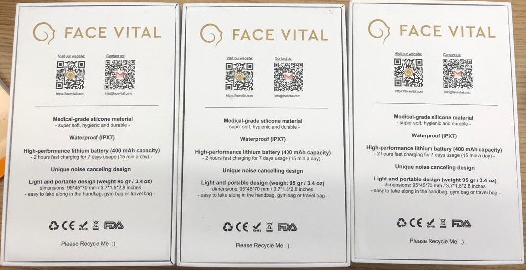 FACE VITAL EMS Cepillo facial de silicona de microcorriente con función de calor